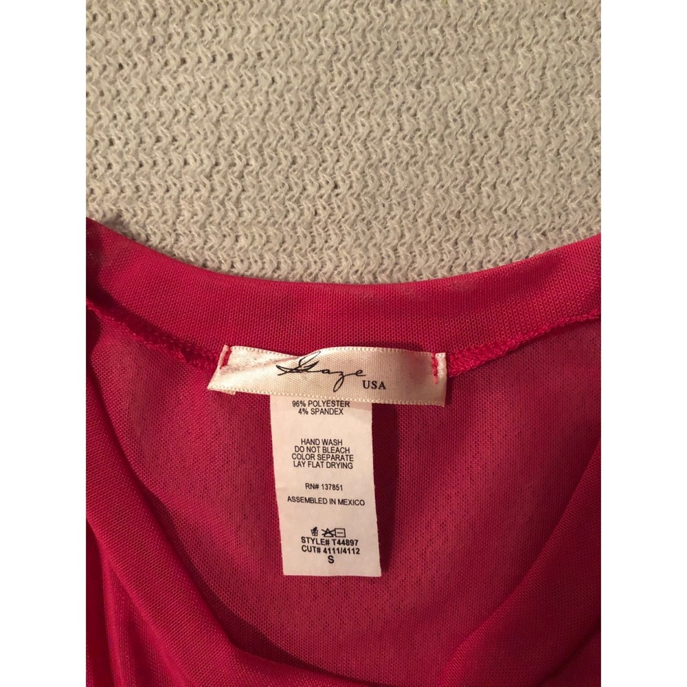 GAZE USA Fuchsia Sheer Top in Size Small - Picture 4 of 4
